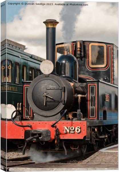 No. 6 Mr G Steam Locomotive at Gartell Light Railway  Canvas Print by Duncan Savidge
