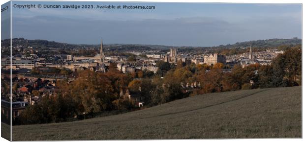 Panoramic view of the City of Bath Canvas Print by Duncan Savidge