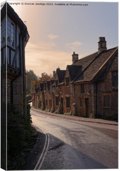 Early Morning at Castle Combe Canvas Print by Duncan Savidge