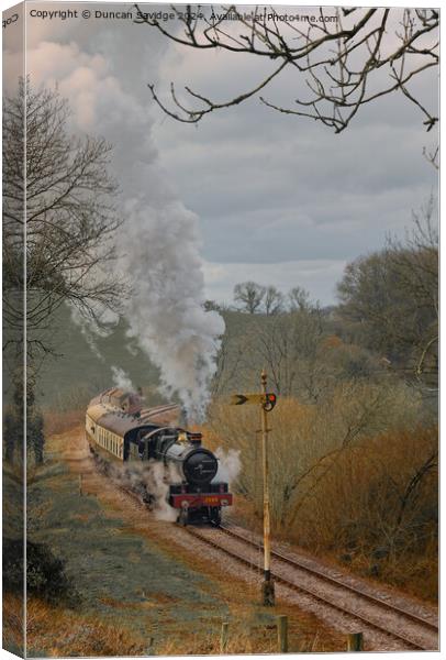 Steam Train on the East Somerset Railway Canvas Print by Duncan Savidge