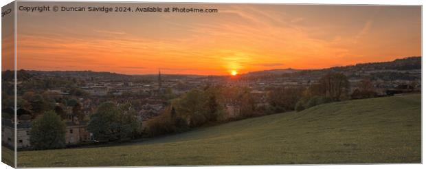 Panoramic sunset over the City of Bath Canvas Print by Duncan Savidge