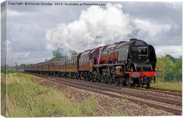 Trackside with 6233 Duchess of Sutherland steaming Canvas Print by Duncan Savidge