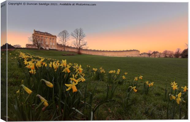 Spring sunset at the Royal Crescent Canvas Print by Duncan Savidge