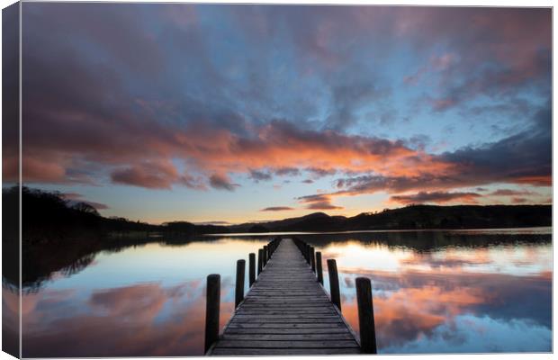 Rigg Wood Jetty sunset. Canvas Print by Michael Tonge