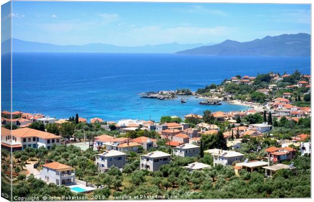 Stoupa, Greece                                Canvas Print by John Robertson