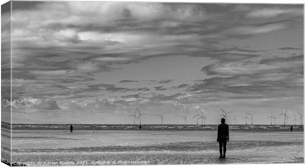 Anthony Gormley's Another Place at Crosby Beach, Merseyside Canvas Print by Adrian Rowley