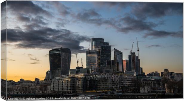 The Walkie Talkie and The City of London Canvas Print by Adrian Rowley