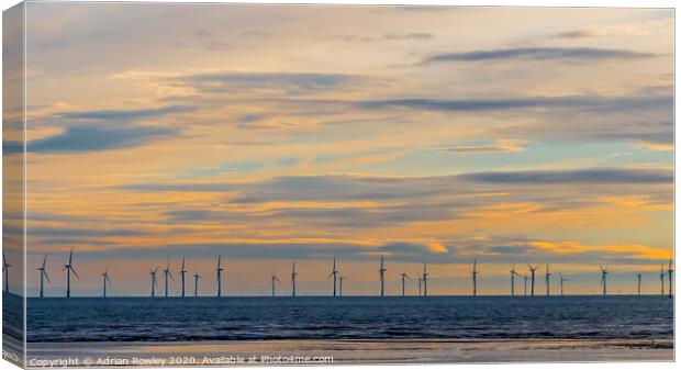 Wind Farm over the Mersey Canvas Print by Adrian Rowley
