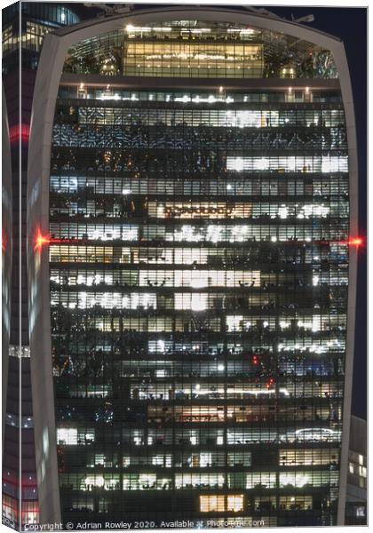 The Sky Garden at night Canvas Print by Adrian Rowley