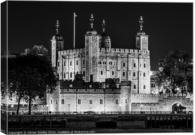 The Tower in Monochrome Canvas Print by Adrian Rowley