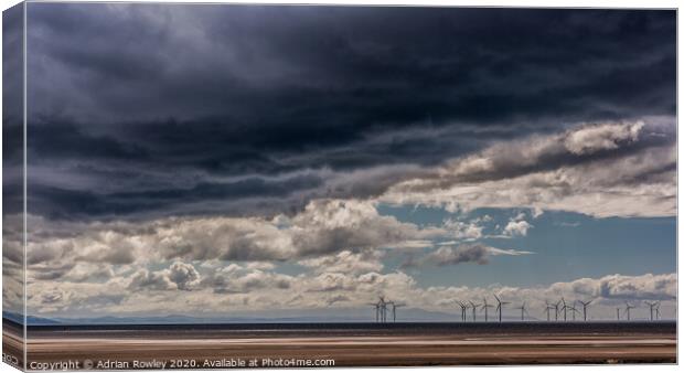 Storm clouds over The Mersey Canvas Print by Adrian Rowley