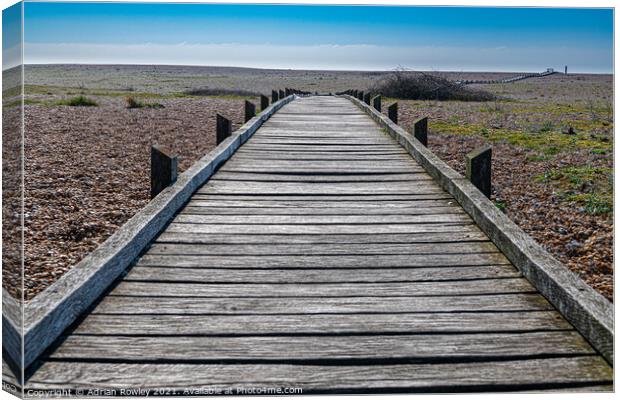 Dungeness walkway Canvas Print by Adrian Rowley