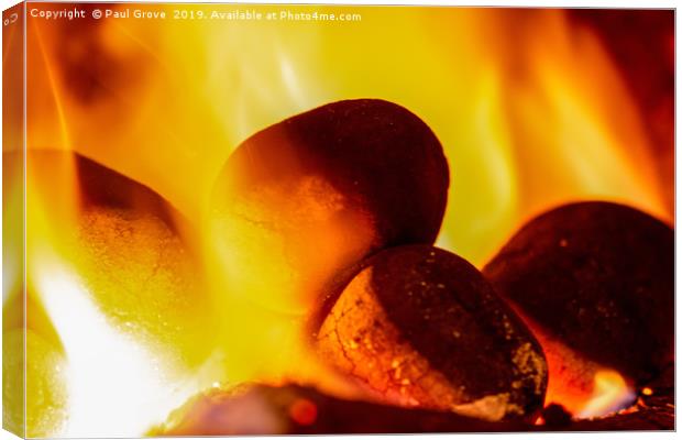 Coal Fire Canvas Print by Paul Grove