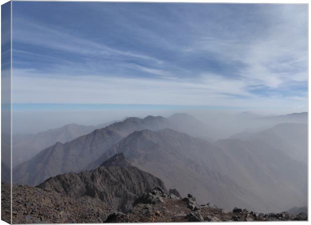 Mount Toubkal Summit Canvas Print by Alex Skinner