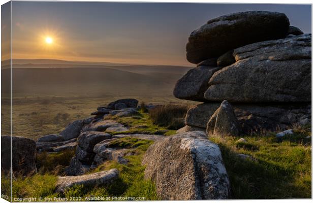 Sundown on Stowes Hill Canvas Print by Jim Peters