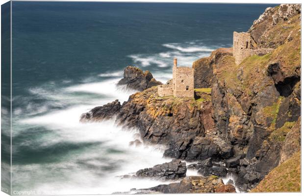 The Crowns Mines Cornwall Canvas Print by Jim Peters