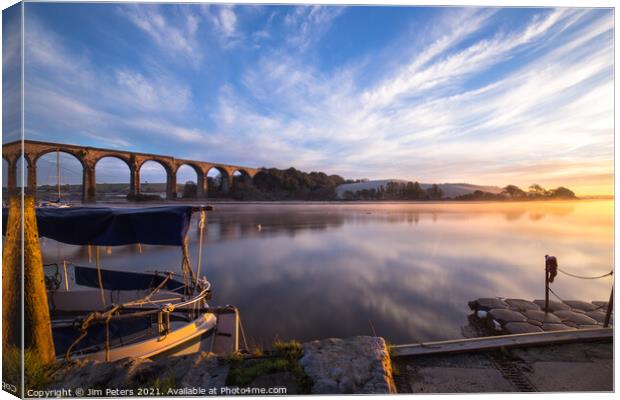 Sunrise at St Germans Cornwall  Canvas Print by Jim Peters