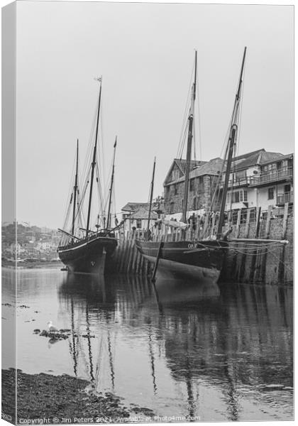 The Greyhound and Lacancalaise  old sailing lugger Canvas Print by Jim Peters