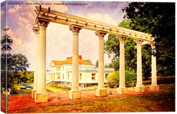 Söderlångvik Manor with Corinthian Columns, Kimito Canvas Print by Taina Sohlman