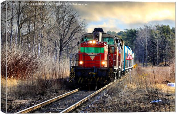 Two VR Group Diesel Locomotives Freight Train Canvas Print by Taina Sohlman