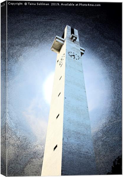 Light Behind Church Bell Tower Canvas Print by Taina Sohlman