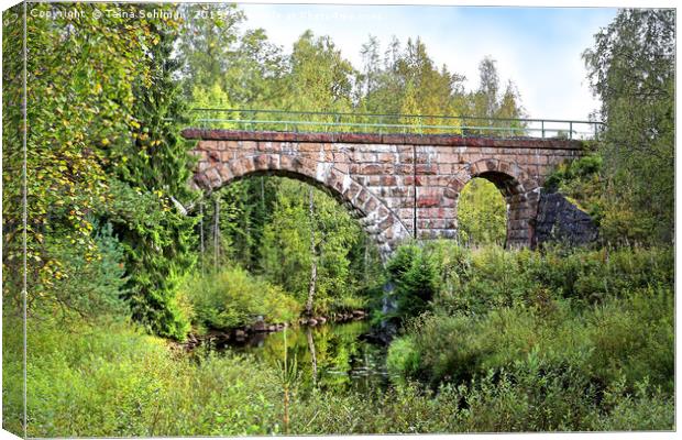 Old Railroad Bridge in Central Finland  Canvas Print by Taina Sohlman