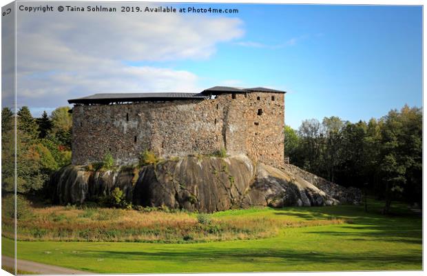 Raseborg Castle Ruins on a Rock Canvas Print by Taina Sohlman