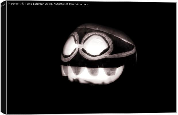 Scary Halloween Pumpkin in the Dark Night Canvas Print by Taina Sohlman