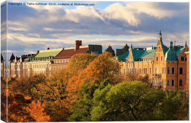 Old City Buildings in Autumn Canvas Print by Taina Sohlman