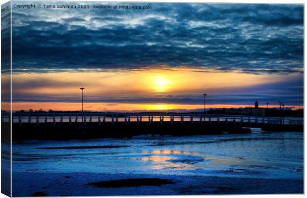 Dramatic Blue Sunrise Canvas Print by Taina Sohlman