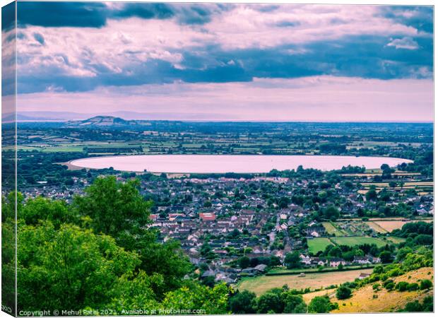 Countryside and hills surrounding Cheddar village and Cheddar reservoir, Somerset, England, U Canvas Print by Mehul Patel