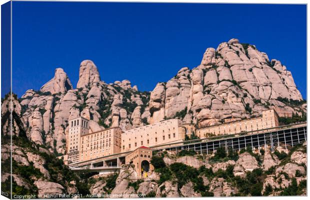 The Santa Maria de Montserrat monastery and impressive rock form Canvas Print by Mehul Patel