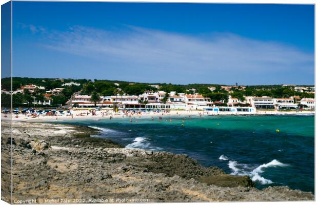 View of coast of town, Punta Prima, on south east coast of Menorca Canvas Print by Mehul Patel