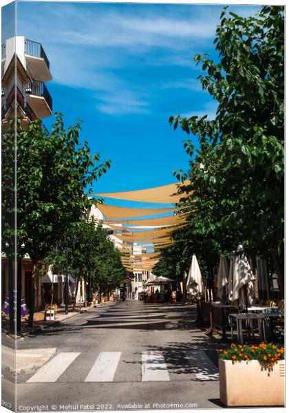 Canopied and tree-lined street in the old town of Mahon, Spain - Canvas Print by Mehul Patel