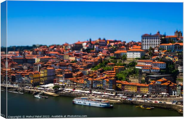 View of the historic old town of Porto from the Dom Luis I bridge Canvas Print by Mehul Patel