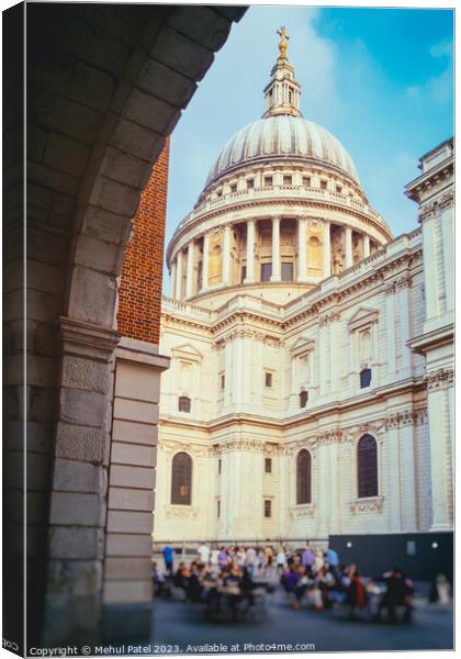 Dome of St Paul's Cathedral from St Paul's Churchyard- London, UK Canvas Print by Mehul Patel