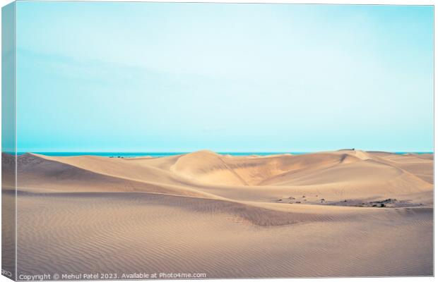 Cool toned image of the Dunas de Maspalomas (Sand dunes of Maspa Canvas Print by Mehul Patel