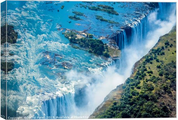 Aerial shot looking over Victoria Falls, Africa Canvas Print by Mehul Patel