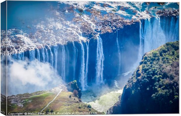 Aerial shot looking down at Victoria Falls Canvas Print by Mehul Patel