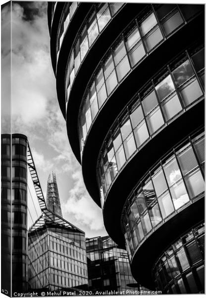 Modern office buildings in London SE1 with view of Canvas Print by Mehul Patel