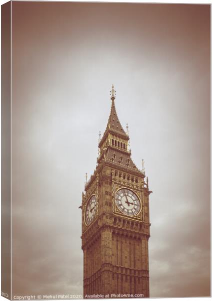 Toned image of Big Ben in Westminster - London Canvas Print by Mehul Patel
