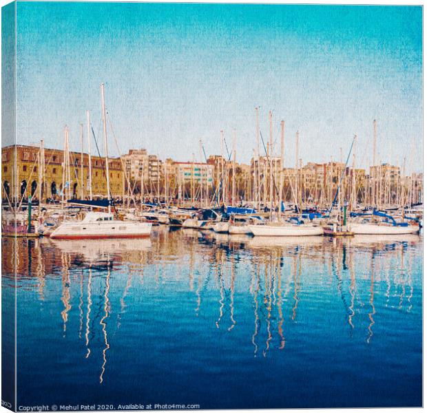 Barcelona Marina Canvas Print by Mehul Patel