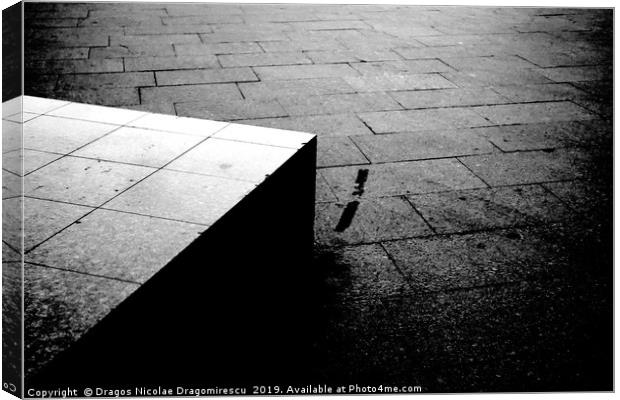 Street pavement and concrete block artistic black  Canvas Print by Dragos Nicolae Dragomirescu