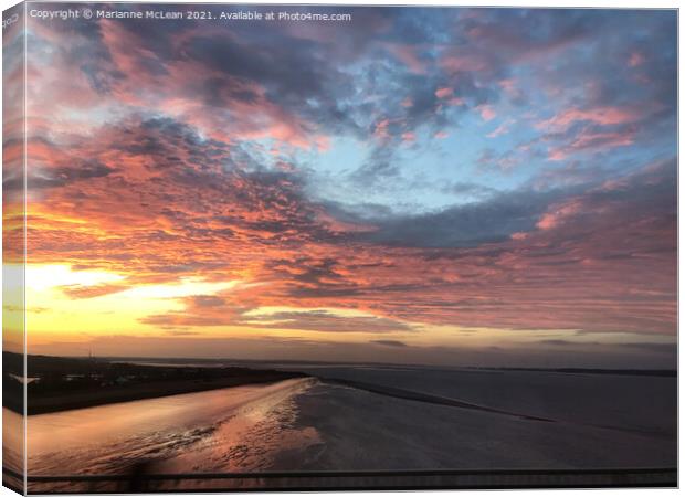 Sunset over the River Humber Canvas Print by Marianne McLean