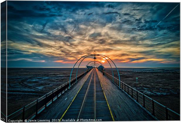 Southport Pier at Sunset Canvas Print by Upshot Photos