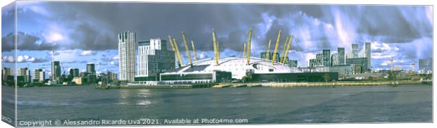 London Panorama - O2 Arena Canvas Print by Alessandro Ricardo Uva
