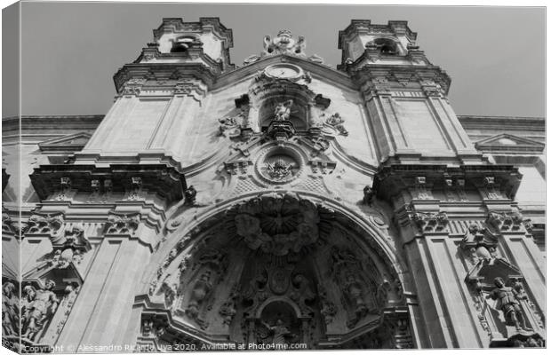 Barcelona church Canvas Print by Alessandro Ricardo Uva