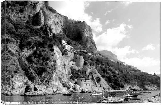 Amazing amalfi coast beach - Conca dei Marini Canvas Print by Alessandro Ricardo Uva