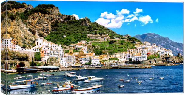 Amalfi city - Italy Canvas Print by Alessandro Ricardo Uva