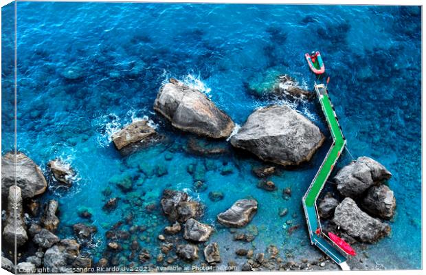  Crystal clear water - Amalfi coast Canvas Print by Alessandro Ricardo Uva